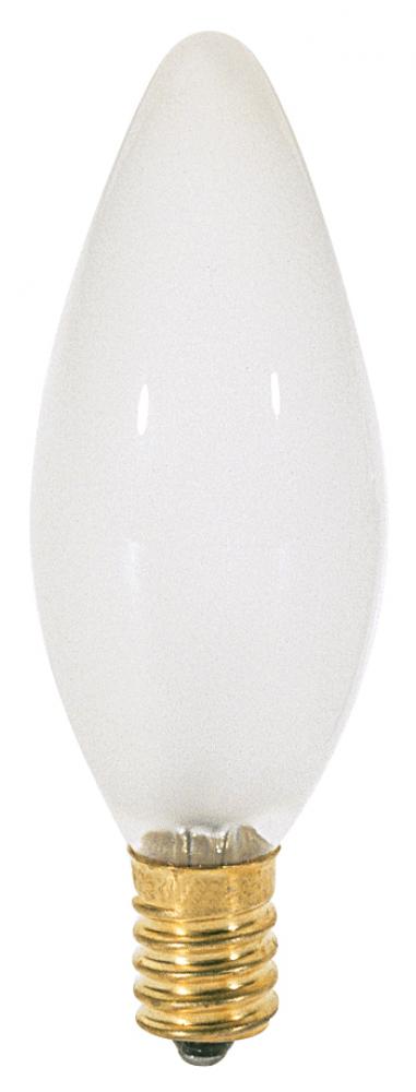 40 Watt BA9 1/2 Incandescent; Frost; 1500 Average rated hours; 370 Lumens; European base; 120 Volt;