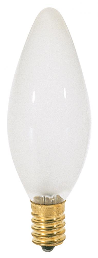60 Watt B10 Incandescent; Frost; 1500 Average rated hours; 650 Lumens; European base; 120 Volt;
