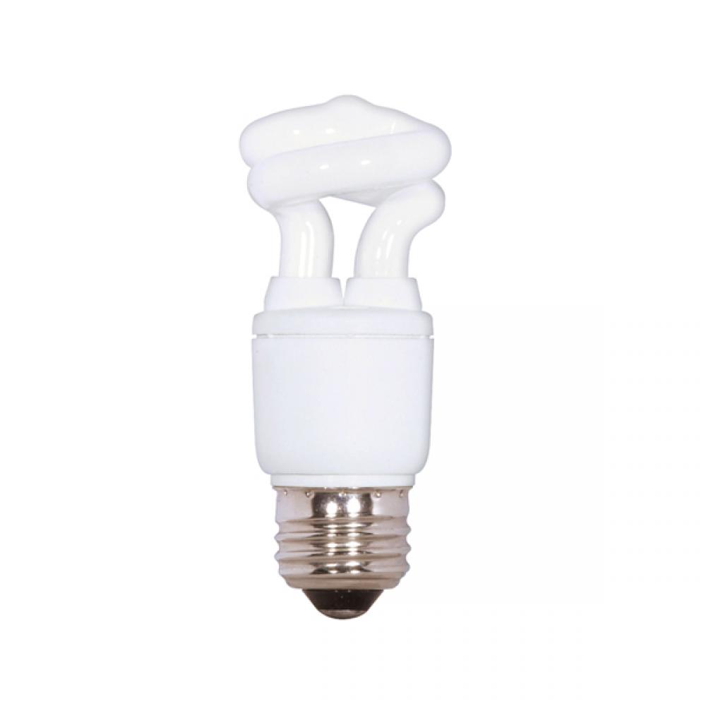 5 Watt; Mini Spiral Compact Fluorescent; 5000K; 82 CRI; Medium base; 120 Volt