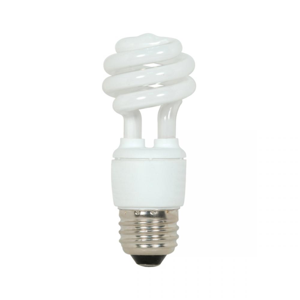 9 Watt; Mini Spiral Compact Fluorescent; 2700K; 82 CRI; Medium base; 120 Volt