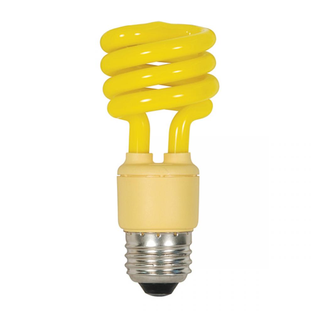 13 Watt; Mini Spiral Compact Fluorescent; Bug Yellow; Medium base; 120 Volt