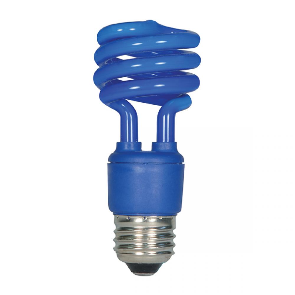 13 Watt; Mini Spiral Compact Fluorescent; Blue; Medium base; 120 Volt