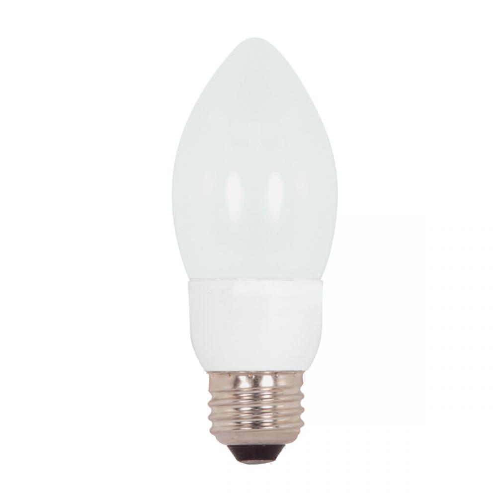 5 Watt; B11 Compact Fluorescent; 2700K; 82 CRI; Medium base; 120 Volt