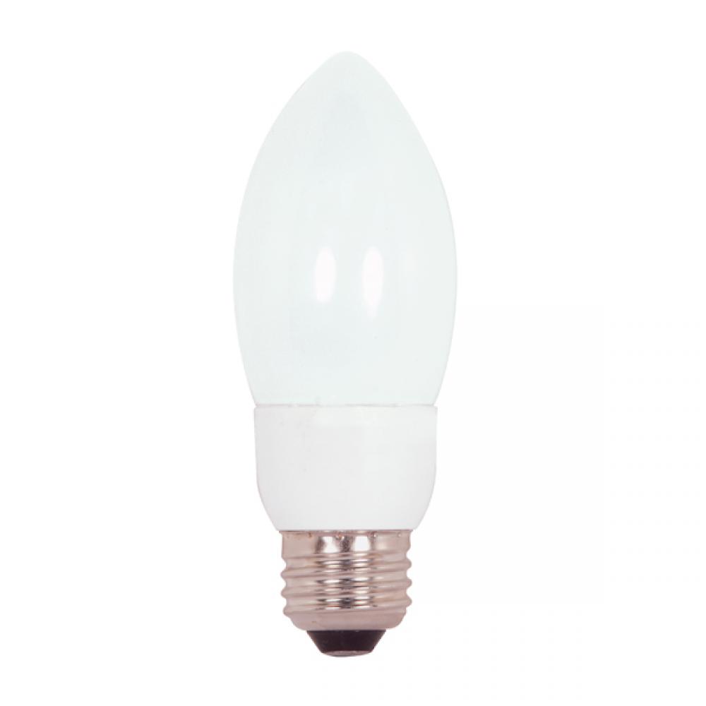 7 Watt; B11 Compact Fluorescent; 2700K; 82 CRI; Medium base; 120 Volt