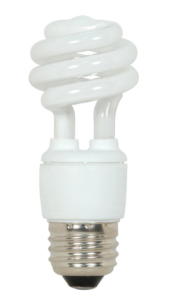 9 Watt; Mini Spiral Compact Fluorescent; 2700K; 82 CRI; Medium base; 120 Volt