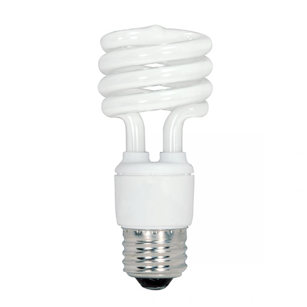 13 Watt; Mini Spiral Compact Fluorescent; 2700K; 82 CRI; Medium base; 12 Volt