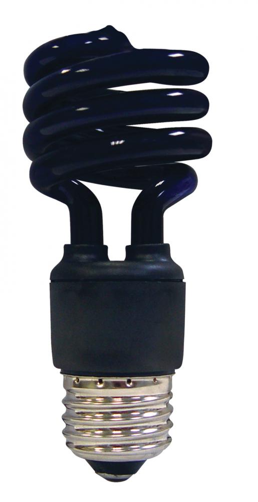 13 Watt; Mini Spiral Compact Fluorescent; Black light; Medium base; 120 Volt