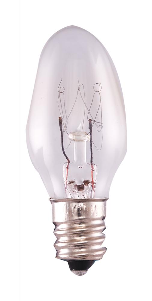 15 Watt C7 Night Light & Holiday Lamp; Candelabra Base; 120 Volt