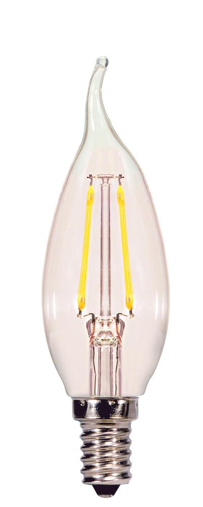 Discontinued - 2 Watt CA11 LED; Clear; Candelabra base; 2700K; 190 Lumens; 120 Volt