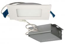 Satco Products Inc. S11609 - 10 watt LED Direct Wire Downlight; Edge-lit; 4 inch; 3000K; 120 volt; Dimmable; Square; Remote