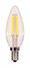 Satco Products Inc. S21728 - 4.5 Watt B11 LED; Clear; Candelabra base; 5000K; 120 Volt; 2-Card