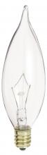 Satco Products Inc. S3275 - 40 Watt CA9 1/2 Incandescent; Clear; 1500 Average rated hours; 370 Lumens; Candelabra base; 120 Volt