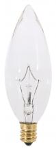 Satco Products Inc. S3283 - 40 Watt BA9 1/2 Incandescent; Clear; 1500 Average rated hours; 384 Lumens; Candelabra base; 120 Volt