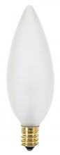 Satco Products Inc. S3286 - 40 Watt BA9 1/2 Incandescent; Frost; 1500 Average rated hours; 384 Lumens; Candelabra base; 120 Volt
