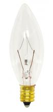 Satco Products Inc. S3347 - 40 Watt B8 Incandescent; Clear; 1500 Average rated hours; 384 Lumens; Candelabra base; 130 Volt
