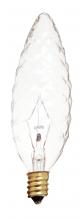 Satco Products Inc. S3725 - 40 Watt BA9 1/2 Incandescent; Crystal; 1500 Average rated hours; 370 Lumens; Candelabra base; 120