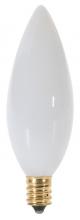 Satco Products Inc. S3788 - 25 Watt BA9 1/2 Incandescent; Gloss White; 1500 Average rated hours; 180 Lumens; Candelabra base;