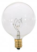 Satco Products Inc. S3823 - 40 Watt G16 1/2 Incandescent; Clear; 1500 Average rated hours; 384 Lumens; Candelabra base; 120 Volt