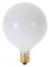 Satco Products Inc. S3826 - 40 Watt G16 1/2 Incandescent; Satin White; 1500 Average rated hours; 348 Lumens; Candelabra base;