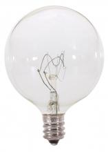 Satco Products Inc. S4472 - 40 Watt G16 1/2 Incandescent; Clear; 2500 Average rated hours; 380 Lumens; Candelabra base; 120 Volt