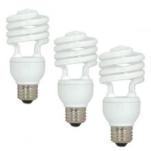 Satco Products Inc. S5543 - 18 Watt; Mini Spiral Compact Fluorescent; 5000K; 82 CRI; Medium base; 120 Volt; 3-pack