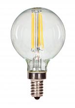 Satco Products Inc. S9871 - 3.5 Watt G16.5 LED; Clear; Candelabra base; 2700K; 350 Lumens; 120 Volt