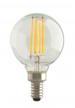 Satco Products Inc. S9988 - 4.5 Watt G16.5 LED; Clear; Candelabra base; 2700K; 500 Lumens; 120 Volt