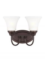 Generation Lighting 44806-710 - Holman traditional 2-light indoor dimmable bath vanity wall sconce in bronze finish with satin etche