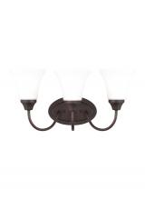 Generation Lighting 44807-710 - Holman traditional 3-light indoor dimmable bath vanity wall sconce in bronze finish with satin etche