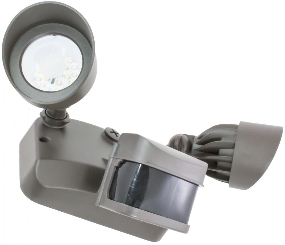2-Head, Dark Bronze, 100-240V, PIR Motion Sensor Flood, 3000K, cULus Rated