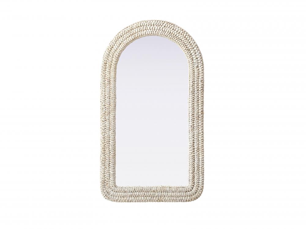 Arch Cornhusk Mirror 24x42 in Linen White