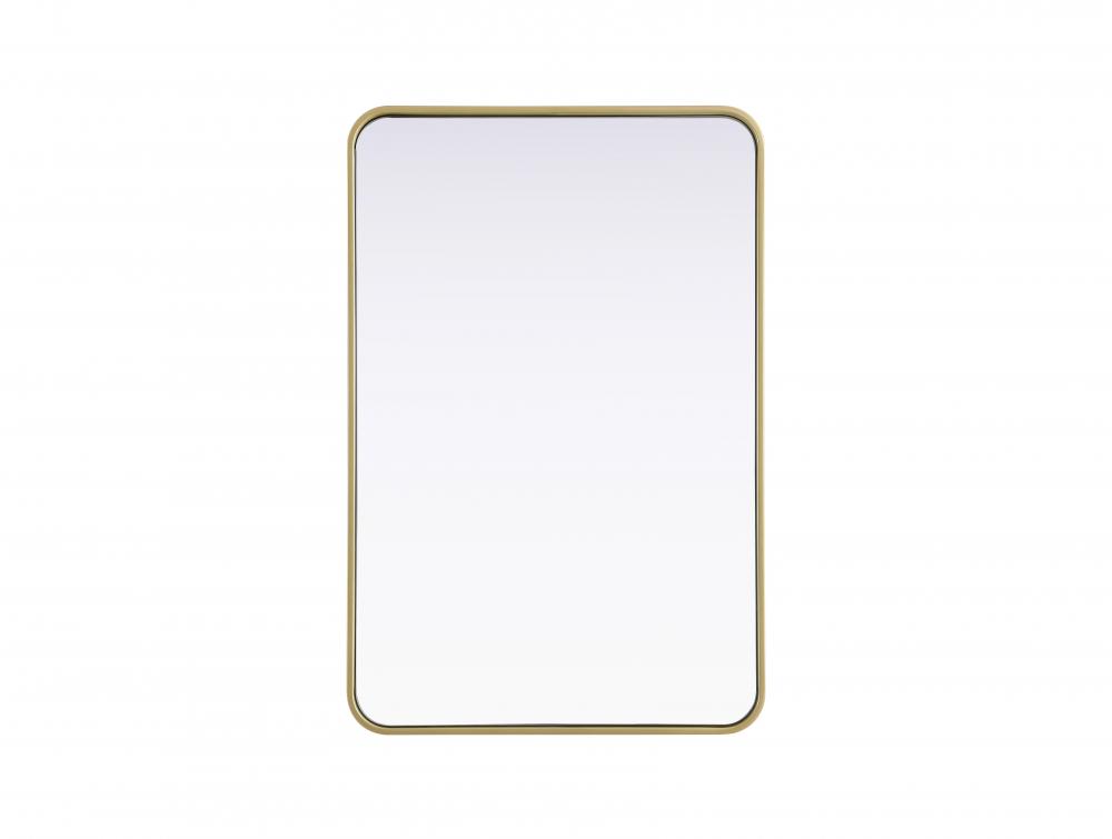Contour Metal Rectangle Mirror 24x36 in Brass