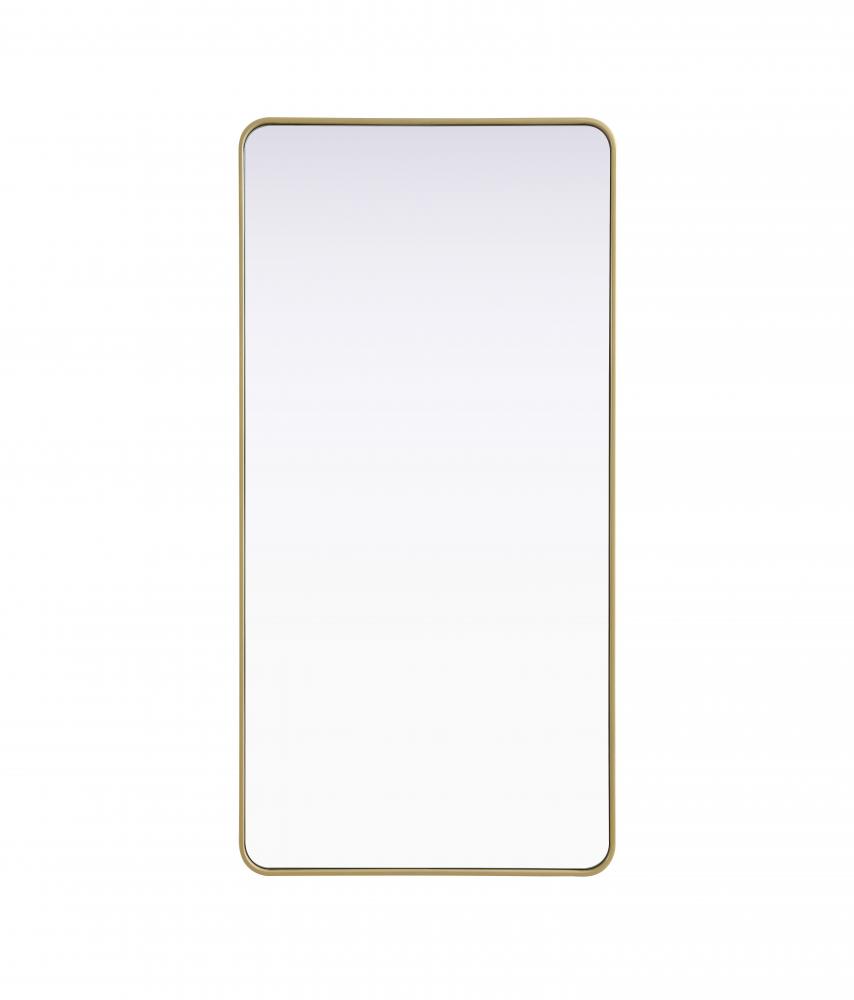 Contour Metal Rectangle Mirror 30x60 in Brass