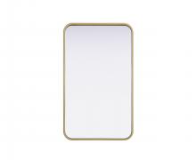 Elegant MR8A1830BRA - Contour Metal Rectangle Mirror 18x30 in Brass