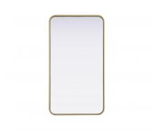 Elegant MR8A2036BRA - Contour Metal Rectangle Mirror 20x36 in Brass
