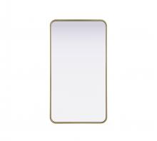 Elegant MR8A2240BRA - Contour Metal Rectangle Mirror 22x40 in Brass