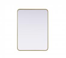 Elegant MR8A2736BRA - Contour Metal Rectangle Mirror 27x36 in Brass