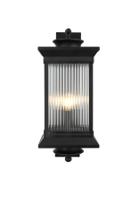 Elegant OD316W24BK - Collins 9.5 inch Outdoor Wall sconce in Black