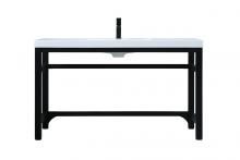 Elegant VF14554BK - 54 Inch ADA Compliant SIngle Bathroom Metal Vanity In Black