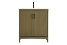 Elegant VF25130MCB - Finnley 30 inch Single Bathroom Vanity in Chestnut Brown