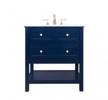Elegant VF27030BL - 30 inch Single bathroom vanity in Blue
