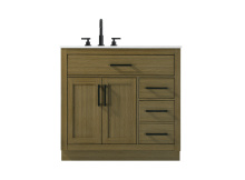 Elegant VF29736MCB - Alden 36 inch Single Bathroom Vanity in Chestnut Brown