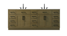 Elegant VF29784DMCB - Alden 84 inch Double Bathroom Vanity in Chestnut Brown