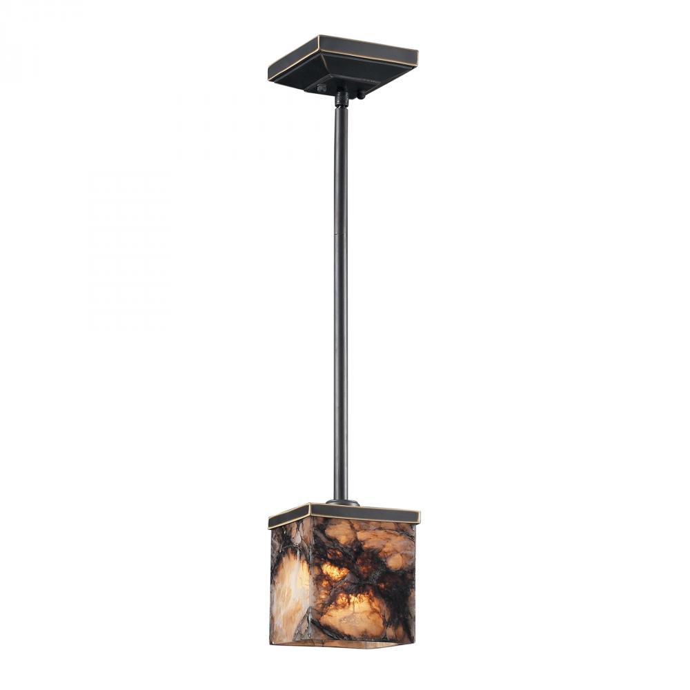 One Light Antique Brass Down Mini Pendant